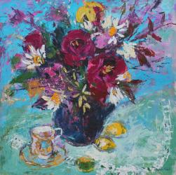 Still Life with Tea Cup, 2013, oil on board | Obraz na stenu