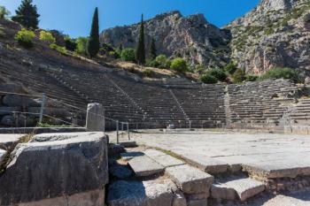 Ancient Delphi, Phocis, Greece. The Theatre of Delphi (photo) | Obraz na stenu