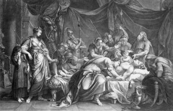 Andromache bewailing the death of Hector, engraved by Domenico Cunego, 1764 (engraving) | Obraz na stenu