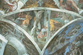 Sistine Chapel Ceiling: Haman (spandrel) (pre restoration) | Obraz na stenu