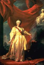 Portrait of Catherine the Great as Lawgiver in the Temple of the Goddess of Justice, early 1780s (oil on canvas) | Obraz na stenu