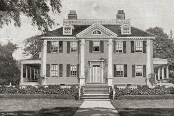 Longfellow's Home. Craigie House, Cambridge, Massachusetts, United States of America. From The Strand Magazine published 1897. | Obraz na stenu