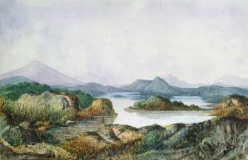 Landscape with a Lake (w/c on paper) | Obraz na stenu