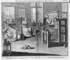 The Art of Stocking-Frame-Work-Knitting, engraved for the 'Universal Magazine' 1750 (engraving) | Obraz na stenu