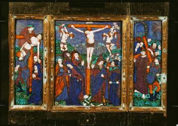 Triptych depicting the Crucifixion, Limousin (enamel) | Obraz na stenu