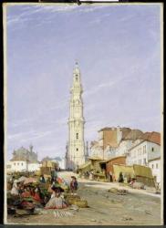 Torre dos Clerigos, Oporto, Portugal, 1837 (oil on canvas) | Obraz na stenu