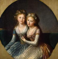 Portrait of Grand Duchesses Alexandra Pavlovna and Elena Pavlovna of Russia, 1796 (oil on canvas) | Obraz na stenu