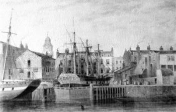 The Gun Dock at Wapping, 1850 (pen, ink & wash on paper) | Obraz na stenu