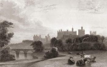 Alnwick Castle, Alnwick, Northumberland, England, in the early 19th century. Used as location in Harry Potter films. From Churton's Portrait and Lanscape Gallery, published 1836. | Obraz na stenu