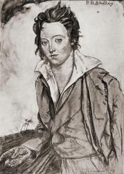 Percy Bysshe Shelley, 1792-1822. English Romantic poet. From an illustration by A.S. Hartrick. | Obraz na stenu