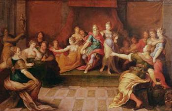 Solomon and his Women (oil on canvas) | Obraz na stenu