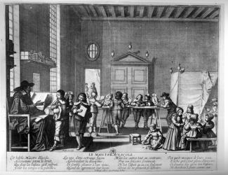 The School Master (engraving) (b/w photo) | Obraz na stenu