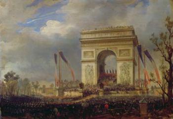 Fete de la Fraternite at the Arc de Triomphe, Place de l'Etoile, Paris om 20th April 1848 (oil on canvas) | Obraz na stenu