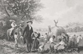 Washington at Mount Vernon, from 'Gallery of Historical Portraits', published c.1880 (litho) | Obraz na stenu