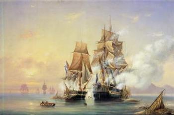 The Russian Cutter Mercury captures the Swedish frigate Venus on 21st May 1789, 1845 (oil on canvas) | Obraz na stenu