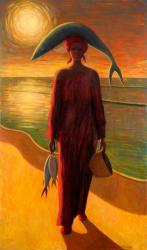 Evening Catch (oil on canvas) | Obraz na stenu