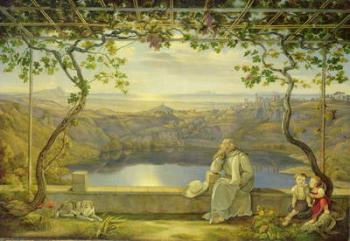 Monk sitting on a Terrace overlooking Lake Nemisee, 1818 (oil on canvas) | Obraz na stenu