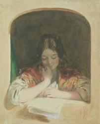 Girl Reading at a Window, 19th century | Obraz na stenu