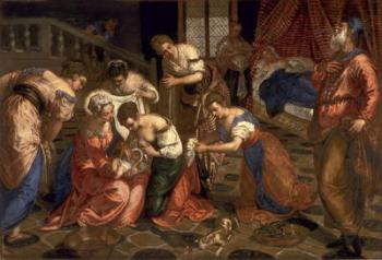 The Birth of St. John the Baptist, 1550-59 (oil on canvas) | Obraz na stenu