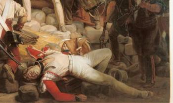 Fighting at the Hotel de Ville, 28th July 1830, 1833 (oil on canvas) (detail of 39427) | Obraz na stenu