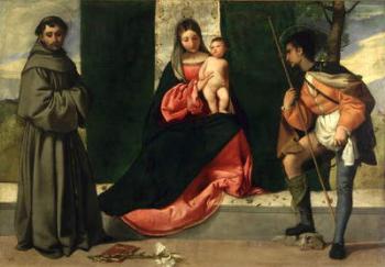 Virgin and Child with St. Anthony of Padua and St. Rocco (oil on canvas) | Obraz na stenu