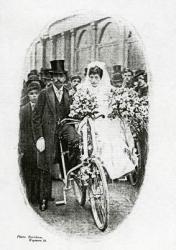 A Bicycle Wedding (b/w photo) | Obraz na stenu