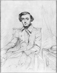 Portrait of Charles Alexis Henri Clerel de Tocqueville, 1844 (black lead on paper) | Obraz na stenu