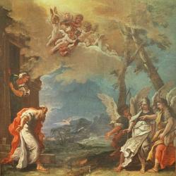 Abraham welcoming the Angels, c.1695 (oil on canvas) | Obraz na stenu