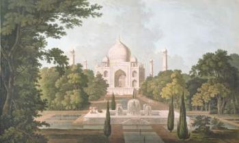 The Taj Mahal, Agra, from the Garden, published 1801 (colour litho) | Obraz na stenu
