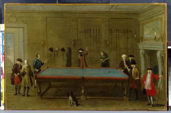 The Billiard Room (oil on canvas) | Obraz na stenu