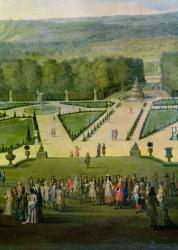 Promenade of Louis XIV by the Parterre du Nord, detail of Louis and his entourage, c.1688 (oil on canvas) | Obraz na stenu