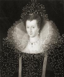 Queen Elizabeth I (1533-1603) from 'Gallery of Portraits', published in 1833 (engraving) | Obraz na stenu