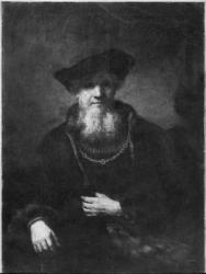 Portrait of a rabbi (oil on canvas) (b/w photo) | Obraz na stenu