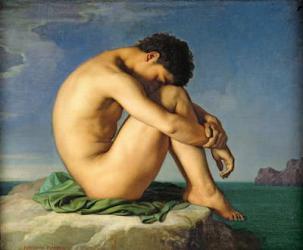 Naked Young Man Sitting by the Sea, 1836 (oil on canvas) | Obraz na stenu