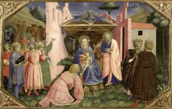 Adoration of the Magi, from the predella of the Annunciation Altarpiece, c.1430-32 (tempera & gold on panel) | Obraz na stenu