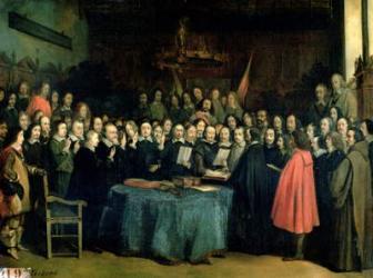 The Swearing of the Oath of Ratification of the Treaty of Munster, 15th May 1648, c.1837 (oil on canvas) | Obraz na stenu