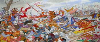 The Turmoil of Conflict, from Joan of Arc Series D, c.1905-11 (oil & gold leaf on canvas) | Obraz na stenu