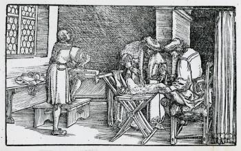 The Treatment of a Gangrenous Leg (woodcut) (b/w photo) | Obraz na stenu