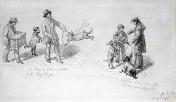 Street Performers, c.1839-43 (pencil on paper) | Obraz na stenu