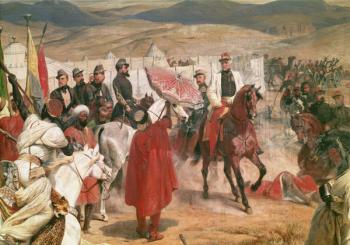 Marshal Thomas Bugeaud (1784-1849) and Colonel Joseph Vantini (Yousouf) (1808-66) During the Conquest of Algeria, 1846 (oil on canvas) | Obraz na stenu
