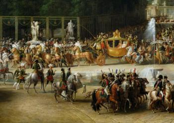 The Entry of Napoleon (1769-1821) and Marie-Louise (1791-1847) into the Tuileries Gardens on the Day of their Wedding, 2nd April 1810 (oil on canvas) (detail) (see also 19847 & 335481) | Obraz na stenu