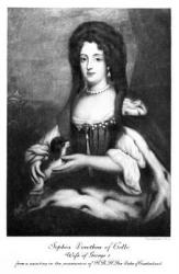 Sophia Dorothea of Celle, engraved by Emery Walker (engraving) (b/w photo) | Obraz na stenu