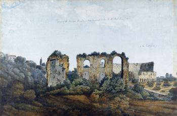 The Claudean Aqueduct and Colosseum, 1778 (w/c over graphite on laid paper) | Obraz na stenu