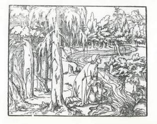 Page from 'Discours du Songe de Poliphile', by Francesco Colonna, 1546 (engraving) | Obraz na stenu
