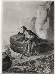 Daydreams, illustration from 'Memoires d'Outre-Tombe' by Francois Rene (1768-1848) Vicomte de Chateaubriand, c.1841 (engraving) (b/w photo) | Obraz na stenu