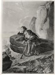 Daydreams, illustration from 'Memoires d'Outre-Tombe' by Francois Rene (1768-1848) Vicomte de Chateaubriand, c.1841 (engraving) (b/w photo) | Obraz na stenu