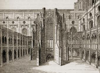 The Chapter house of Old St. Pauls Cathedral, (engraving) | Obraz na stenu