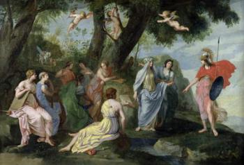 Minerva with the Muses (oil on canvas) | Obraz na stenu