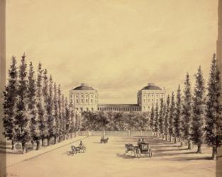 United States Capitol from Pennsylvania Avenue, c.1814 (w/c on paper) | Obraz na stenu