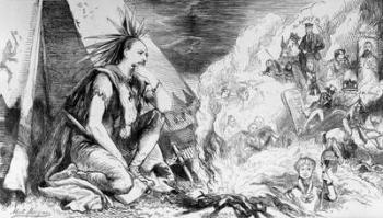 'Pictures in the Fire', cartoon from 'Tomahawk' magazine, August 24th 1867 (litho) (b/w photo) | Obraz na stenu